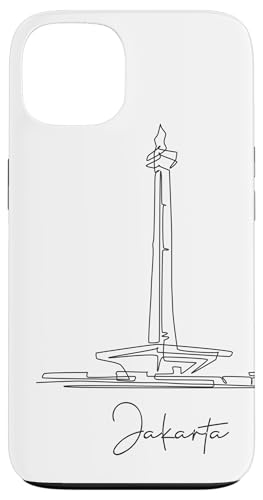 Jakarta Lineart: Minimalistisches Stadtbild Hülle für iPhone 13 von FK12