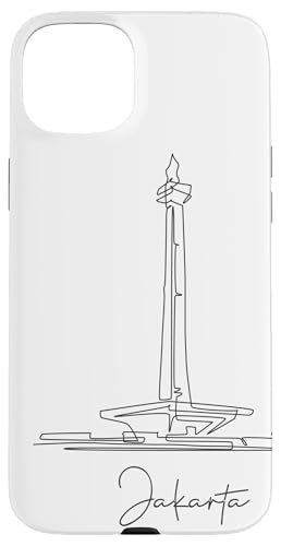 Jakarta Lineart: Minimalistisches Stadtbild Hülle für iPhone 15 Plus von FK12