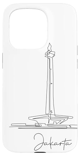 Jakarta Lineart: Minimalistisches Stadtbild Hülle für iPhone 15 Pro von FK12