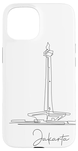 Jakarta Lineart: Minimalistisches Stadtbild Hülle für iPhone 15 von FK12
