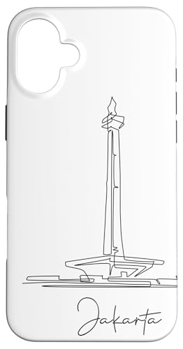 Jakarta Lineart: Minimalistisches Stadtbild Hülle für iPhone 16 Plus von FK12