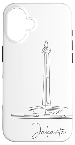 Jakarta Lineart: Minimalistisches Stadtbild Hülle für iPhone 16 von FK12