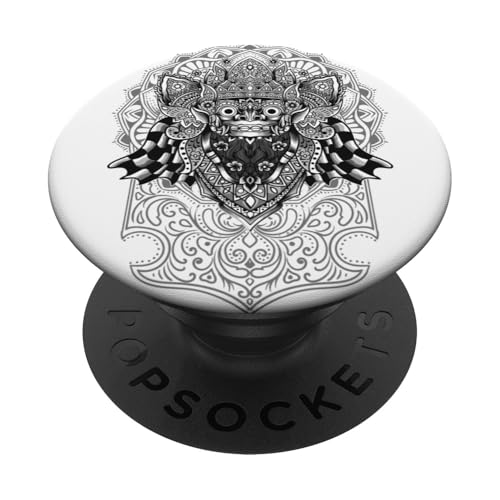 Barong-Maske: ikonisches balinesisches mythisches Beschützer-Design PopSockets Klebender PopGrip von FK12