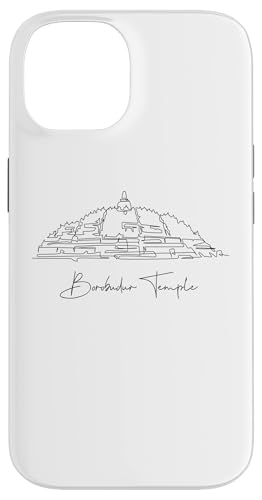 Borobudur Lineart: Elegantes Denkmal-Design Hülle für iPhone 14 von FK12
