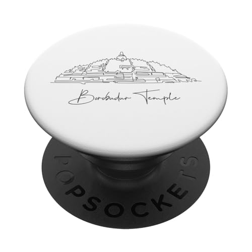 Borobudur Lineart: Elegantes Denkmal-Design PopSockets Klebender PopGrip Borobudur Lineart: Elegantes Denkmal-Design PopSockets Klebender PopGrip von FK12