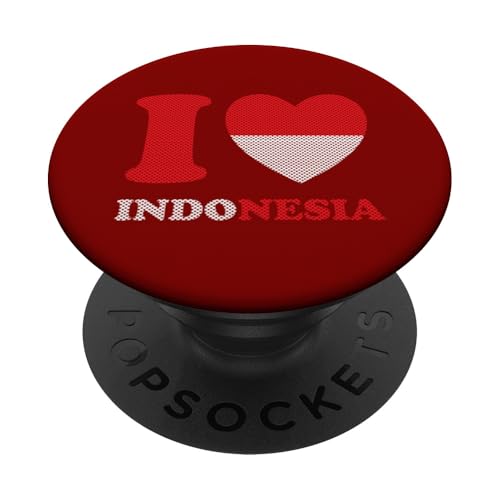 I Love Indonesia mit roten und weißen Details PopSockets Klebender PopGrip I Love Indonesia mit roten und weißen Details PopSockets Klebender PopGrip von FK12