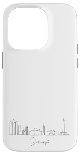 Jakarta City Line: Minimalistische Urban Skyline Lineart Hülle für iPhone 14 Pro von FK12
