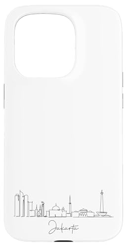 Jakarta City Line: Minimalistische Urban Skyline Lineart Hülle für iPhone 15 Pro von FK12