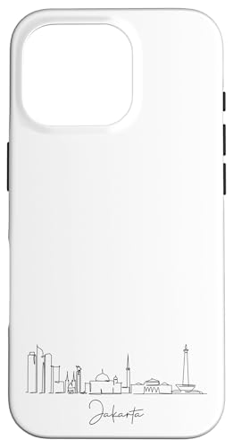 Jakarta City Line: Minimalistische Urban Skyline Lineart Hülle für iPhone 16 Pro von FK12