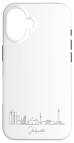 Jakarta City Line: Minimalistische Urban Skyline Lineart Hülle für iPhone 16 von FK12