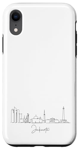 Jakarta City Line: Minimalistische Urban Skyline Lineart Hülle für iPhone XR Jakarta City Line: Minimalistische Urban Skyline Lineart Hülle für iPhone XR von FK12