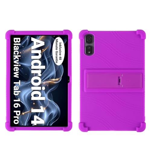 FKQLH Hülle für Black-View Tab 16 Pro, Stand Silikon kinderfreundliche Stoßfest Schützend Abdeckung Hüllen für Black-View Tab 16 Pro Tablet 11 Zoll, Lila von FKQLH