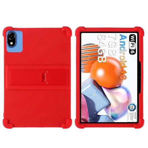 FKQLH Hülle für DOOGEE U9 Tablet 10 Zoll, Stand Silikon kinderfreundliche Stoßfest Schützend Abdeckung Hüllen für DOOGEE U9 Tablet 10 Zoll, Rot von FKQLH