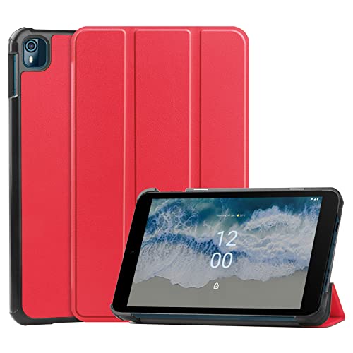 FKQLH Hülle für Nokia T10, Leicht PU Leder Folio Ständer Schutzhülle Etui Case für Nokia T10 8.0", Rot von FKQLH