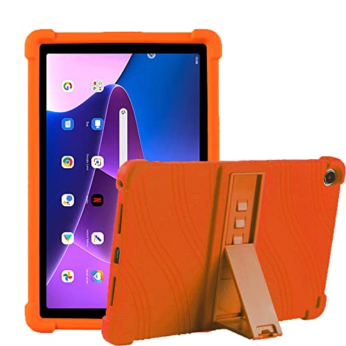 FKQLH Hülle für Samsung Tab S6 Lite 2024/2022, Stand Silikon kinderfreundliche Stoßfest Schützend Abdeckung Hüllen für Samsung Tab S6 Lite 2024/2022 10.4'' P620/P619, Orange von FKQLH