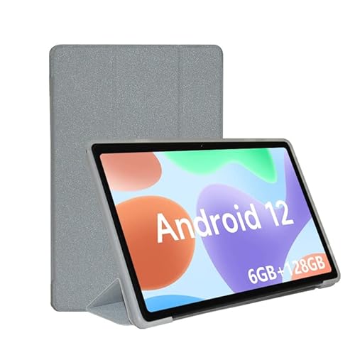 FKQLH Hülle für Teclast P40HD/Teclast M40 Plus/P30S, PU Leder Folio Ständer Schutzhülle Etui Case für Teclast P40HD/ M40 Plus/ P30S, Silber von FKQLH