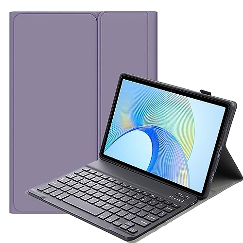 FKQLH Tastatur Hülle für Honor Pad 9 12,1 Zoll mit Tastatur Magnetische Kabelloser Bluetooth Abnehmbare Englisch QWERTY Schutzhülle, Lila von FKQLH