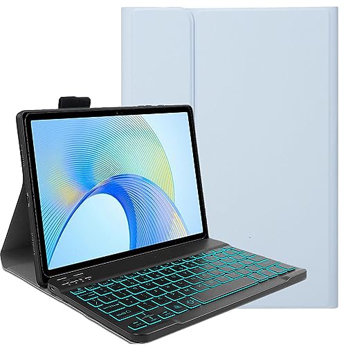 FKQLH Tastatur Hülle für Honor Pad X9 11,5 Zoll mit 7-Farbe Tastatur Magnetische Kabelloser Bluetooth Abnehmbare [Deutsche QWERTZ] Schutzhülle, Blau von FKQLH
