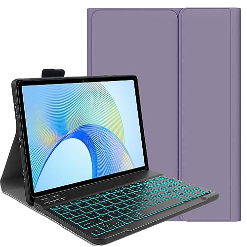 FKQLH Tastatur Hülle für Huawei MatePad 11.5 S Tablet mit 7-Farbe Tastatur Magnetische Kabelloser Bluetooth Abnehmbare [Deutsche QWERTZ] Schutzhülle, Lila von FKQLH