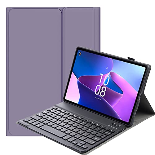 FKQLH Tastatur Hülle für Len-OVO Idea Tab Pro Tablet 12,7 Zoll mit Tastatur Magnetische Kabelloser Bluetooth Abnehmbare Englisch QWERTY Schutzhülle, Lila von FKQLH