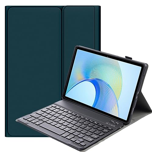 FKQLH Tastatur Hülle für Xiaomi Pad 6S Pro 12,4 Zoll mit Tastatur Magnetische Kabelloser Bluetooth Abnehmbare Englisch QWERTY Schutzhülle, Grün von FKQLH