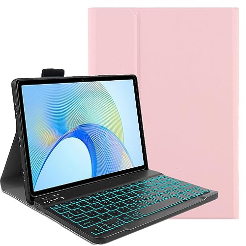 FKQLH Tastatur Hülle für iPad Air 13 Zoll M2 2024 mit 7-Farbe Tastatur Magnetische Kabelloser Bluetooth Abnehmbare [Deutsche QWERTZ] Schutzhülle, Rosa von FKQLH