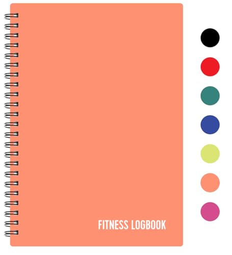 Fitness Logbuch Plastik-Cover Pfirsich (in englischer Sprache) von FL FITNESS LOGBOOK