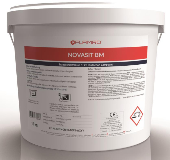 Flamro 01161010 NOVASIT BM im 10kg Eimer Brandschutzmasse f.Kabel-/Kombiabschott. Flamro 01161010 NOVASIT BM im 10kg Eimer Brandschutzmasse f.Kabel-/Kombiabschott. von FLAMRO Brandschutz-Systeme