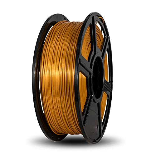 FLASHFORGE 3D-Drucker-Filament, Seiden-Filament 1,75 mm, 1 kg Spule, Maßgenauigkeit +/- 0,02 mm für FDM 3D-Drucker, Seidenstruktur und ultra-hoher Glanz (Gold) von FLASHFORGE