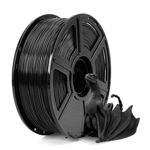 FLASHFORGE ASA Filament 1,75mm, Anti-UV ASA 3D-Drucker-Filament, Maßgenauigkeit+/-0,02mm, hitze- & wetterbeständiges ASA 3D-Filament, perfekt für den Druck von Funktionsteilen im Freien (Schwarz) von FLASHFORGE