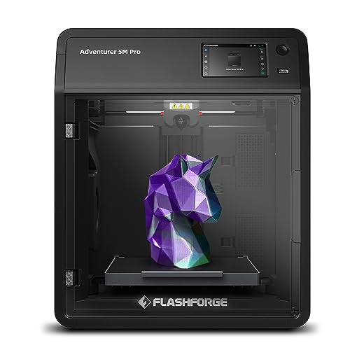 FLASHFORGE Adventurer 5M Pro 3D-Drucker 600mm/s Hochgeschwindigkeit, 1 Klick vollautomatische Nivellierung mit 0.4&0.6mm 280℃ Düsenbündel, Hilfskammerkühlung, geräuschloser Druck und Fernsteuerung von FLASHFORGE