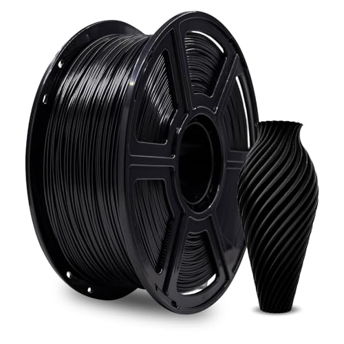 FLASHFORGE PLA 3D-Druckerfilament 1,75 mm - 1 kg Hochpräzises Filament (Schwarz)- Umweltfreundlich & Blisterfrei von FLASHFORGE