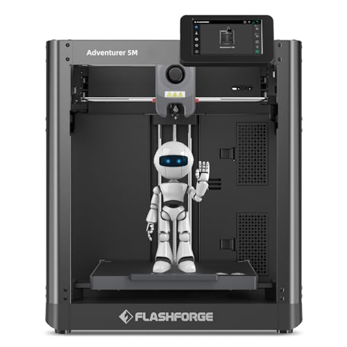 Flashforge Adventurer 5M 3D-Drucker mit fehlerfreier erster Schicht, automatischer Nivellierung und Schnellverschlussdüse, maximale Geschwindigkeit 600mm/s, maximale Beschleunigung 20000mm/S² von FLASHFORGE
