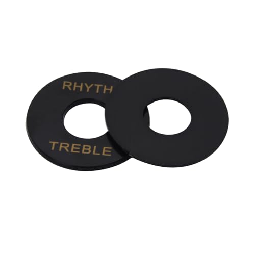 FLEOR 2 x Kippschalter-Ringe für Höhen-/Rhythmus-Ring-Unterlegscheiben für LP-E-Gitarre, schwarz von FLEOR