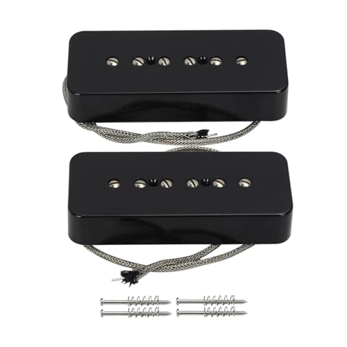 FLEOR Alnico 5 P90 Seifenstück Single-Coil-Tonabnehmer-Set für LP E-Gitarre, schwarz von FLEOR