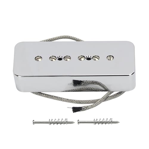 FLEOR Alnico 5 P90 Soap Bar Tonabnehmer Bridge-Tonabnehmer Single-Coil-Tonabnehmer für LP/SG E-Gitarre, Chrom von FLEOR