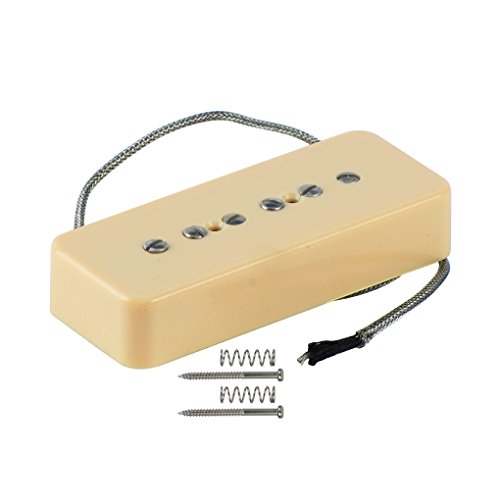 FLEOR Alnico-5 P90 Soap Bar Tonabnehmer Bridge-Tonabnehmer Single-Coil-Tonabnehmer für LP/SG E-Gitarre, Creme FLEOR Alnico-5 P90 Soap Bar Tonabnehmer Bridge-Tonabnehmer Single-Coil-Tonabnehmer für LP/SG E-Gitarre, Creme von FLEOR