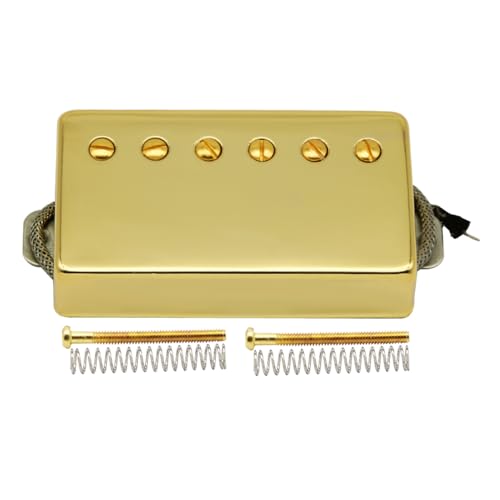 FLEOR Alnico5 Gitarren-Humbucker-Tonabnehmer Goldene Hals-Tonabnehmer Kompatibel mit Gitarrenparts im LP-Stil von FLEOR