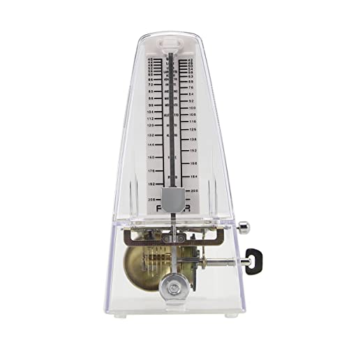 FLEOR Klassisches Dreieck Tempo Mechanisches Metronom für Gitarre Klavier, Transparente Klare Farbe von FLEOR