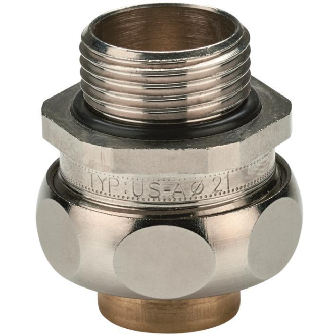 FLEXA Verschraubung M50 US- 5010330050 M50/AIRFLEX Messing vernickelt AD56mm von FLEXA GmbH & Co Produktion und