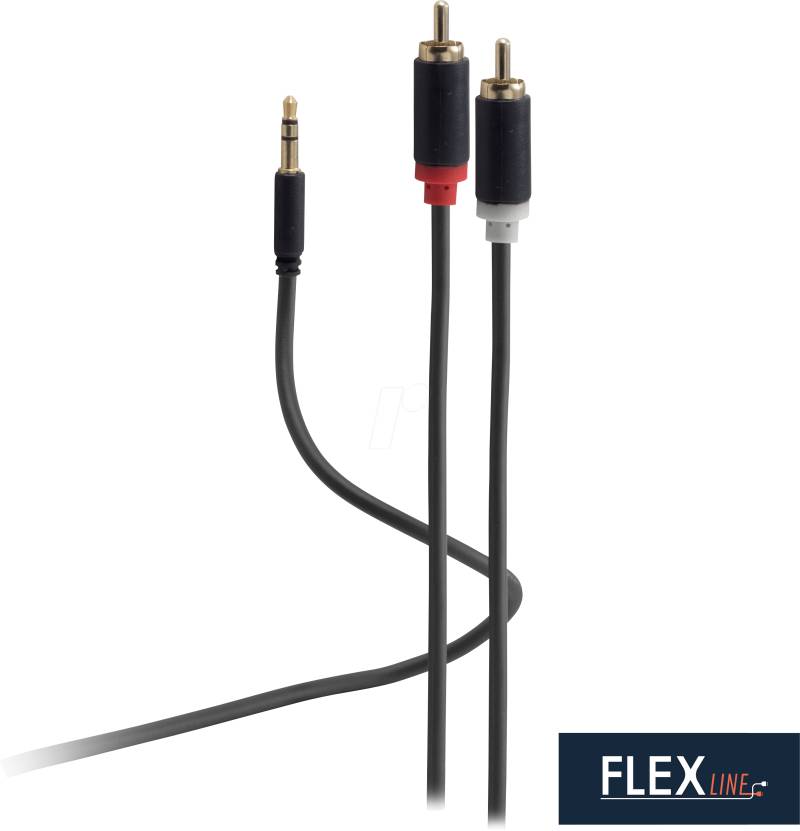 FLX FL31-34155 - mini 3,5mm Klinke auf Cinch RCA Kabel, schwarz 1,5 von FLEXLINE