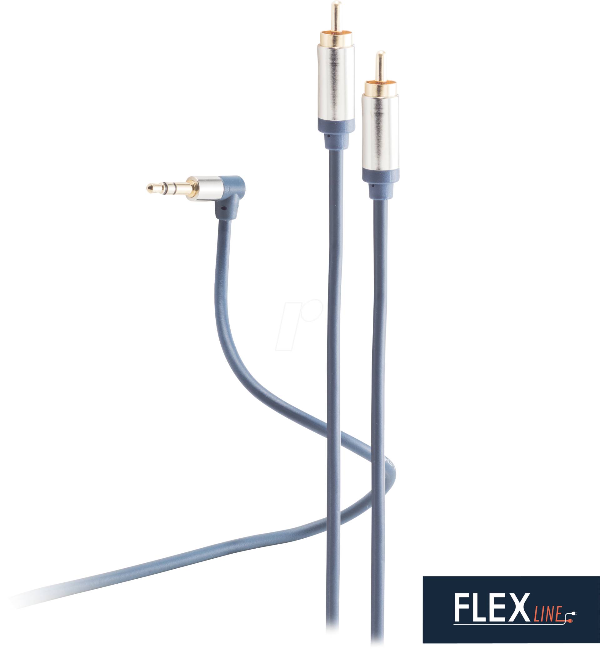 FLX FL31-36151 - 3,5mm Winkel Stecker auf 2xCinch Stecker RCA 1,5m von FLEXLINE
