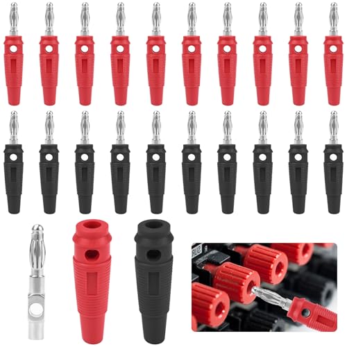 FLEXNOVA 20 Stück Bananenstecker 4mm, Bananenstecker Lautsprecher Buchse Stecker, Bananenbuchse, Bananenschraubkopf Schwarz Rot Banana Plug für Endstufen Kabel Boxen HiFi Stereoanlagen FLEXNOVA 20 Stück Bananenstecker 4mm, Bananenstecker Lautsprecher Buchse Stecker, Bananenbuchse, Bananenschraubkopf Schwarz Rot Banana Plug für Endstufen Kabel Boxen HiFi Stereoanlagen von FLEXNOVA