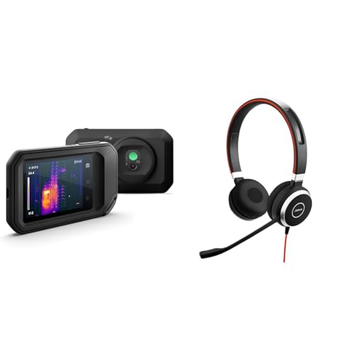 FLIR C5, Profi-Thermokamera, leistungsstark und kompakt mit WLAN & Jabra Evolve 40 MS Stereo Headset - Microsoft zertifizierte Kopfhörer von FLIR