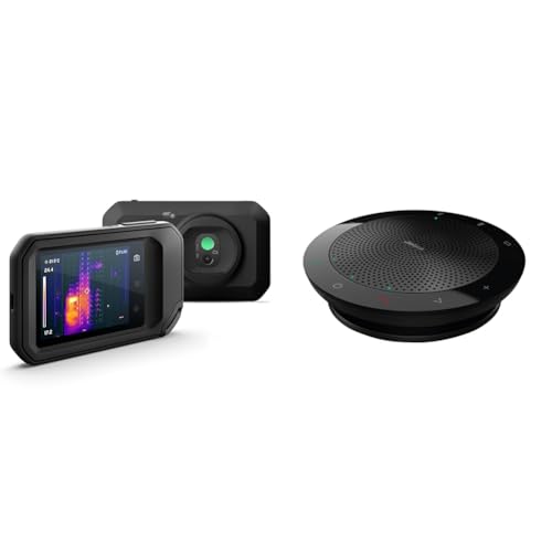 FLIR C5 & Jabra Speak 510 Lautsprecher — tragbarer Bluetooth-Lautsprecher, Konferenzlautsprecher — Anschluss an Laptops, Smartphones und Tablets — USB-Stecker, Schwarz von FLIR