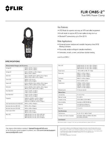 FLIR CM85-2 Stromzange CAT III 1000 V, CAT IV 600V von FLIR