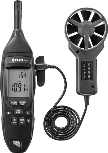 FLIR EM54 Anemometer 0.4 bis 30 m/s mit Temperaturmessfunktion, Magnet-Flügelrad, Externer Sensor von FLIR