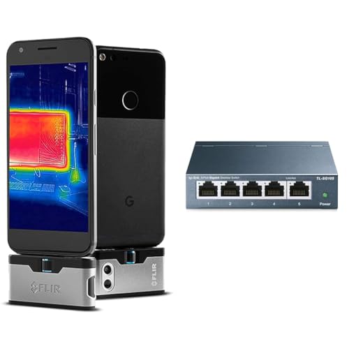 FLIR ONE Gen 3 - Android (USB-C) - Thermal Camera for Smart Phones - with MSX Image Enhancement Technology & TP-Link TL-SG105 5-Ports Gigabit Netzwerk Switch (bis 2000 MBit/s im Vollduplexmodus von FLIR