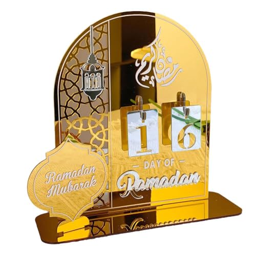 Acryl-Ramadan-Countdown-Kalender, Spiegel, goldene Ramadan-Dekorationen, Acryl, Kinder-Countdown-Kalender, Datums-Tracker Acryl-Ramadan-Countdown-Kalender, Spiegel, goldene Ramadan-Dekorationen, Acryl, Kinder-Countdown-Kalender, Datums-Tracker von FLKWOP