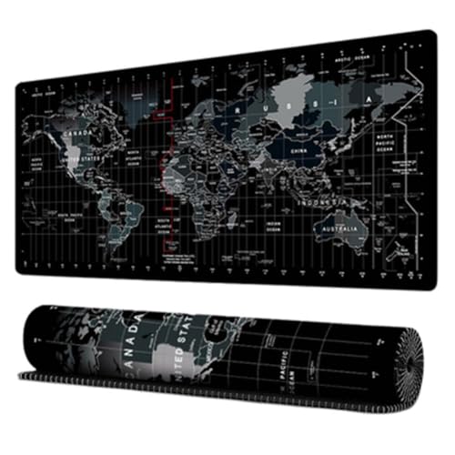 FLKWOP Großes Gaming-Mauspad für den Schreibtisch, große Weltkarte, wasserdichtes Mauspad, Kanten mit rutschgenähtem Computer FLKWOP Großes Gaming-Mauspad für den Schreibtisch, große Weltkarte, wasserdichtes Mauspad, Kanten mit rutschgenähtem Computer von FLKWOP